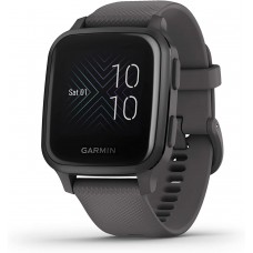 Garmin Venu Sq, GPS Smartwatch with Bright Touchscreen Display, Up to 6 Days of Battery Life, Slate Aluminum Bezel with Shadow Gray Case and Silicone Band