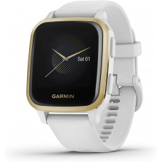 Garmin Venu Sq, GPS Smartwatch with Bright Touchscreen Display, Up to 6 Days of Battery Life, Light Gold and White